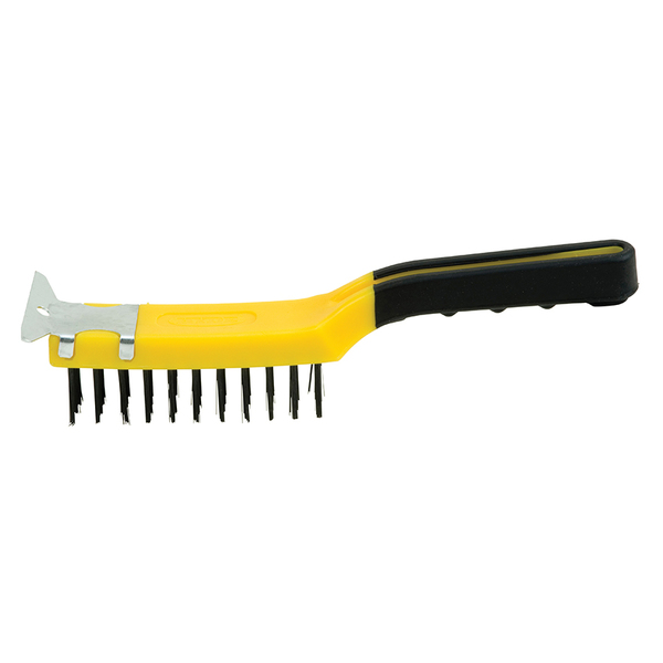 Hyde 1-1/4" x 5" Stiff Wire Stripping Brush, w/ Scraper 46805